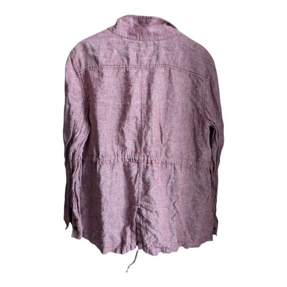 Nordstrom CASLON 100% LINEN Cinch Waist Utility Summer Jacket Size Xl - Picture 12 of 13